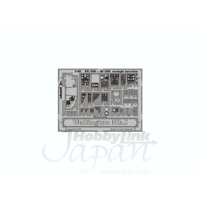 1/48 Wellington Mk.I Cockpit Interior Zoom Color PE (for Trumpeter)