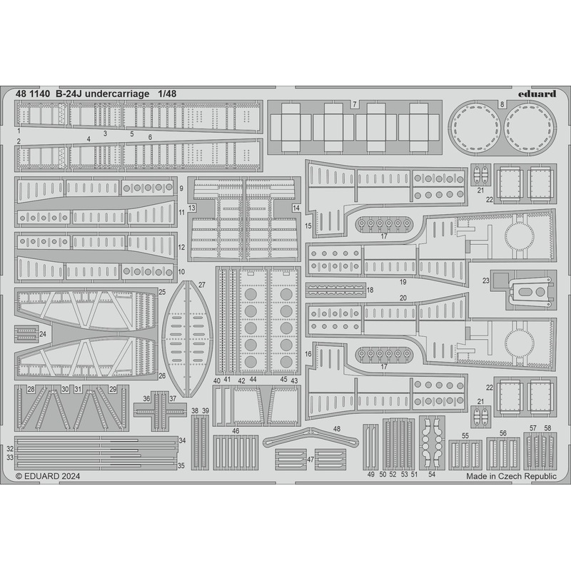 1/48 B-24J undercarriage Photo etched (for Hobby Boss)