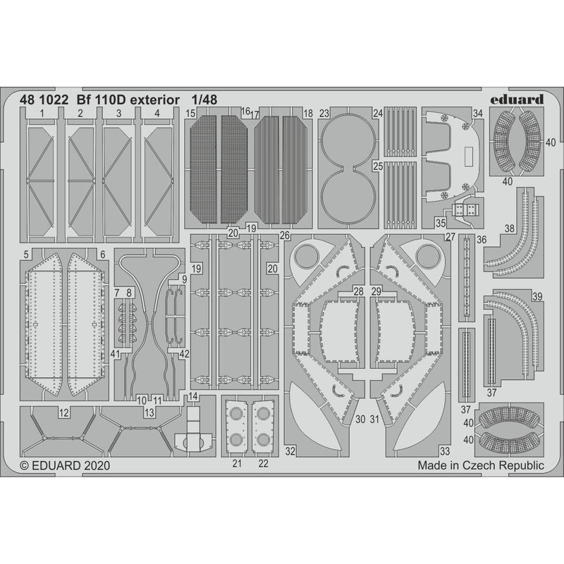 1/48 Bf 110D Exterior Photo-Etched Parts (for Dragon)