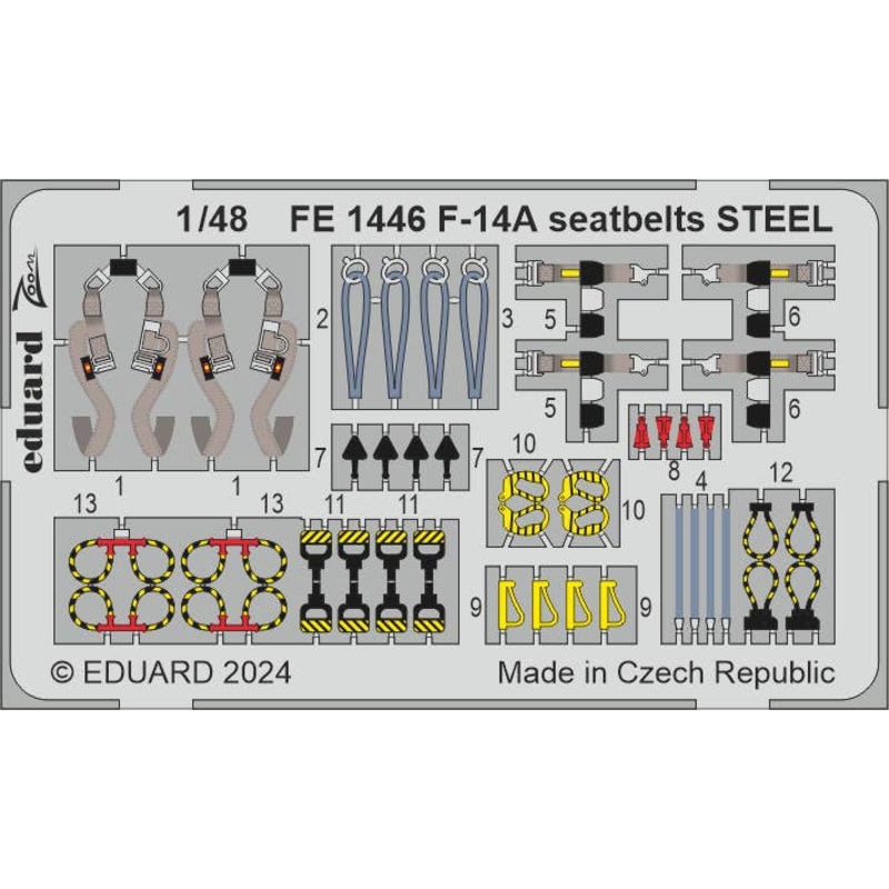 1/48 F-14A seatbelts STEEL Zoom (for GREAT WALL HOBBY)
