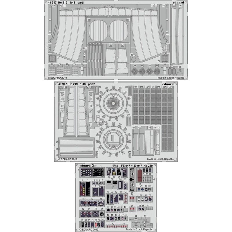 1/48 He 219 Photo-Etched Parts (for Tamiya)