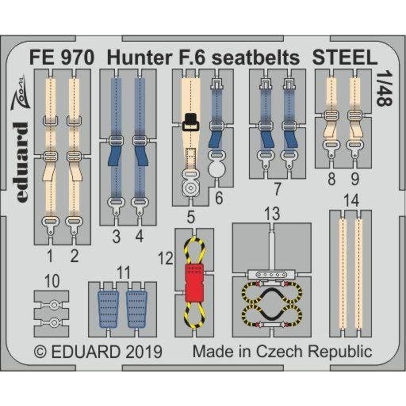 1/48 Hunter F.6 Seatbelts Steel (for Airfix)