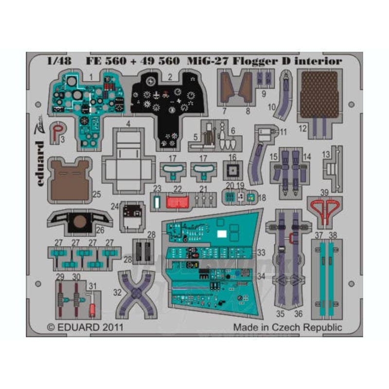1/48 MiG-27 Flogger D Interior Self-Adhesive (for Italeri)