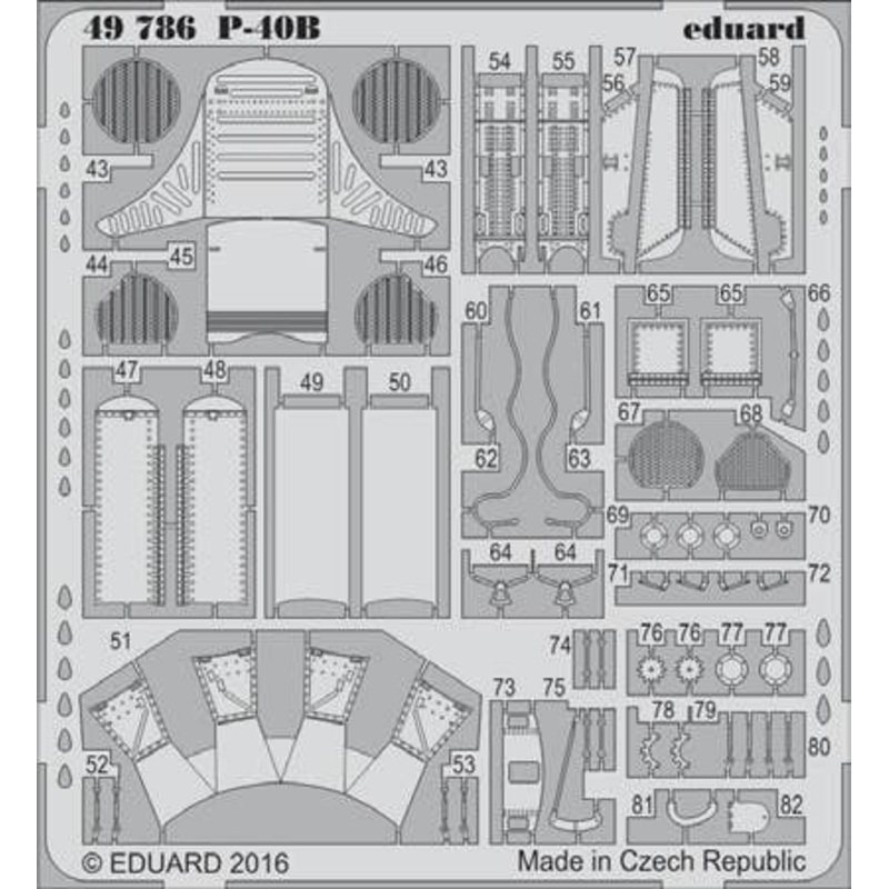 1/48 P-40B Photo-Etched Parts for Airfix A05130