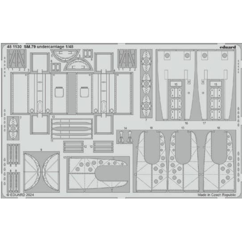 1/48 SM.79 Sparviero undercarriage Photo etched (for Eduard)