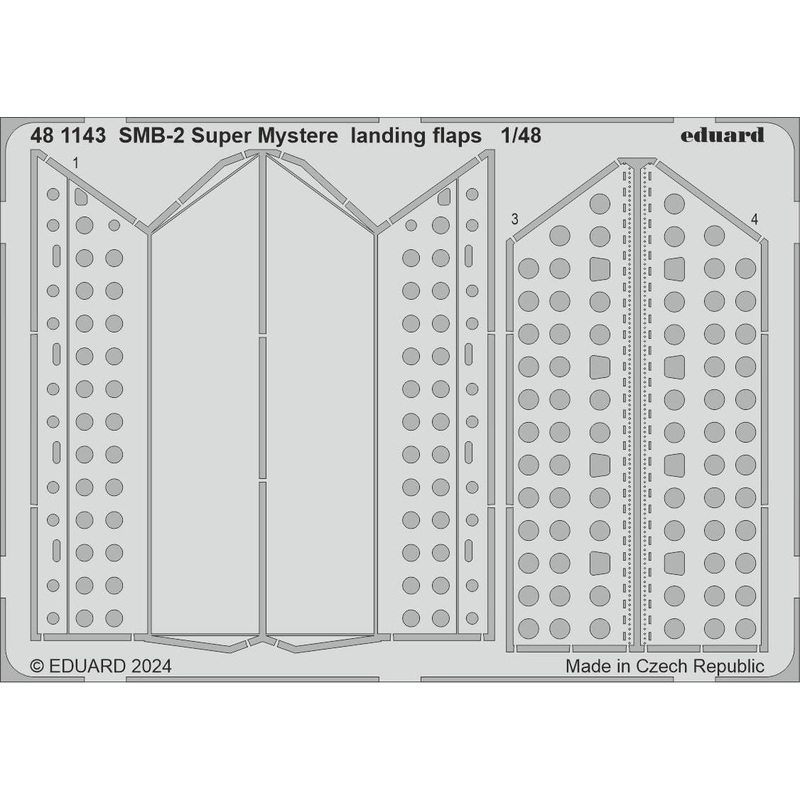1/48 SMB-2 Super Mystere landing flaps Photo etched (for Special Hobby)