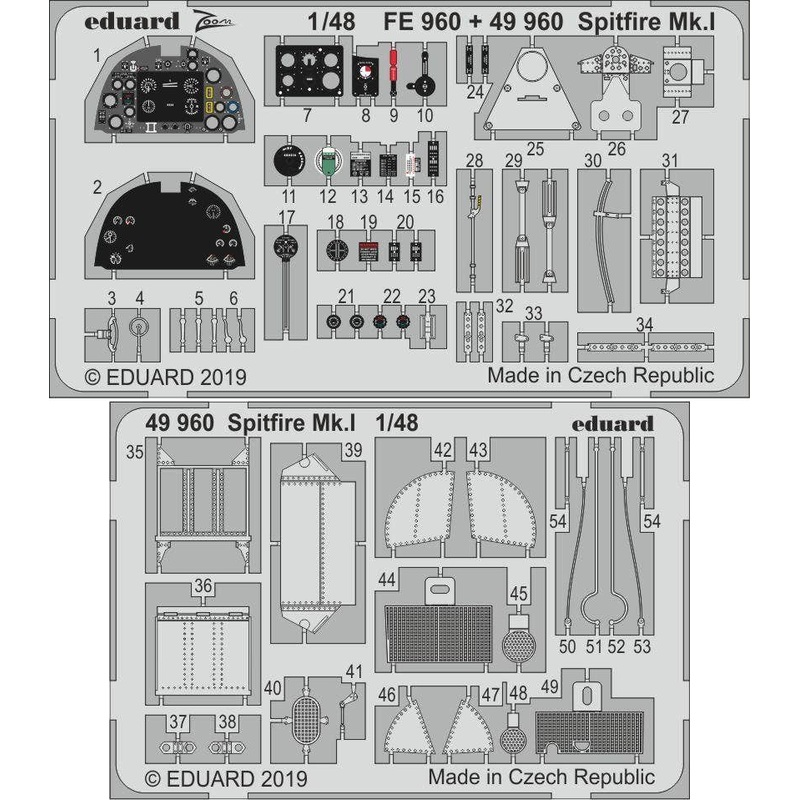 1/48 Spitfire Mk.I Photo-Etched Parts (for Tamiya)