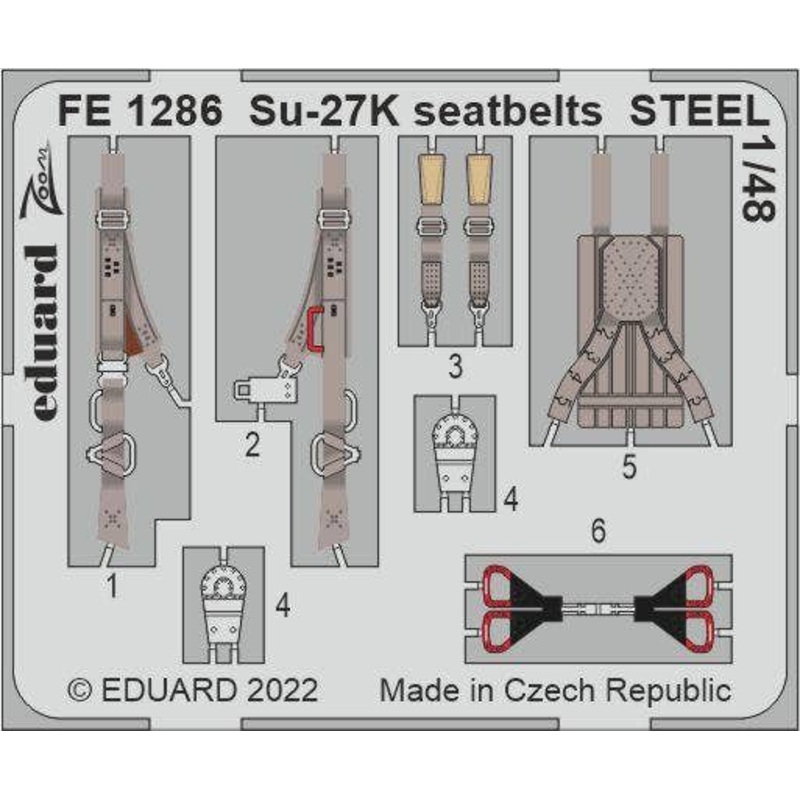 1/48 Su-27K seatbelts STEEL (for MINIBASE)