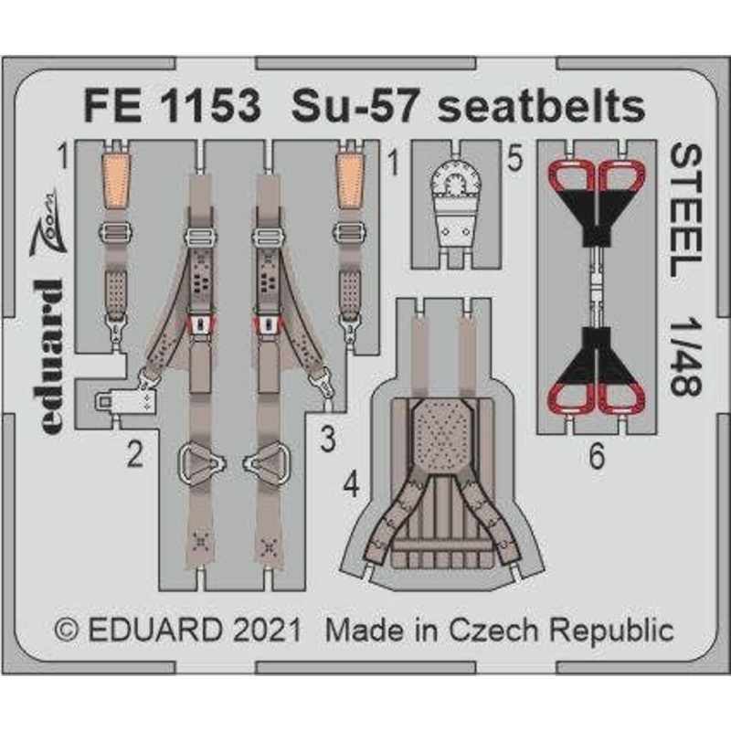 1/48 Su-57 Seatbelts Steel (for Zvezda)