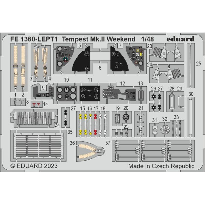 1/48 Tempest Mk.II Weekend Zoom Photo-Etched Parts (for EDUARD)