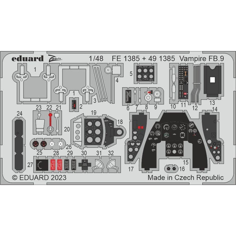1/48 Vampire FB.9 Photo etched (for AIRFIX)