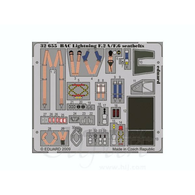 1/32 BAC Lightning F.2A/F.6 Seatbelts PE Set (for Trumpeter)