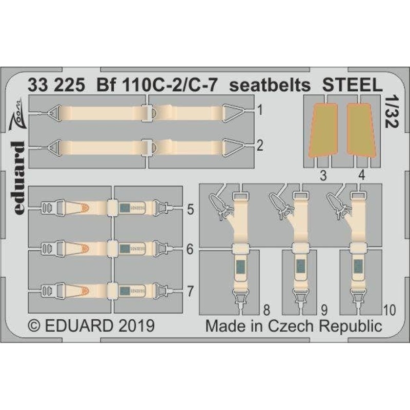 1/32 Bf 110C-2/C-7 Seatbelts Steel (for Revell)