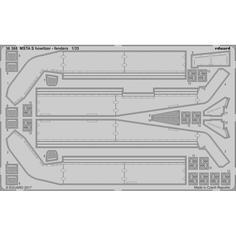 1/35 2S19 Msta S Howitzer Fenders (for Zvezda)