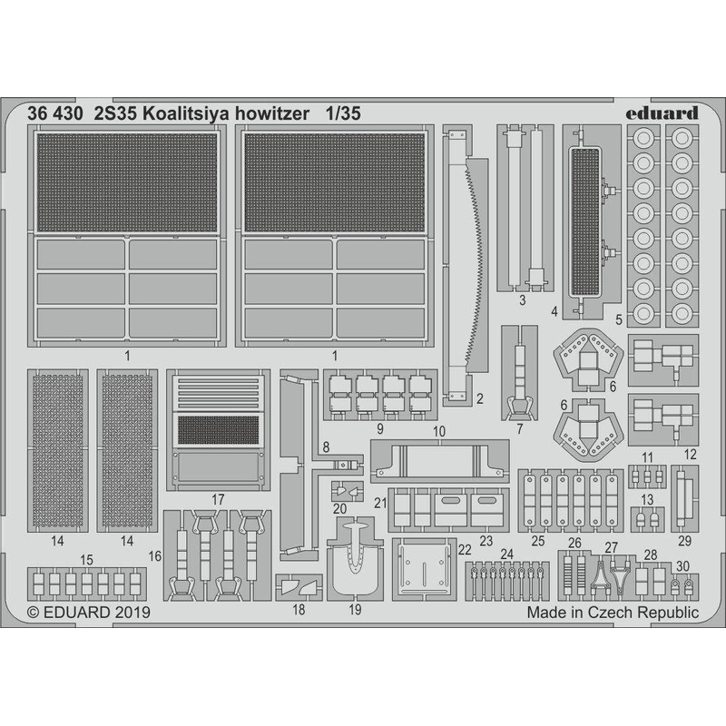 1/35 2S35 Koalitsiya Howitzer Photo-Etched Parts (for Zvezda)