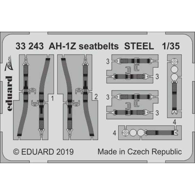 1/35 AH-1Z Seatbelts Steel (for Academy)