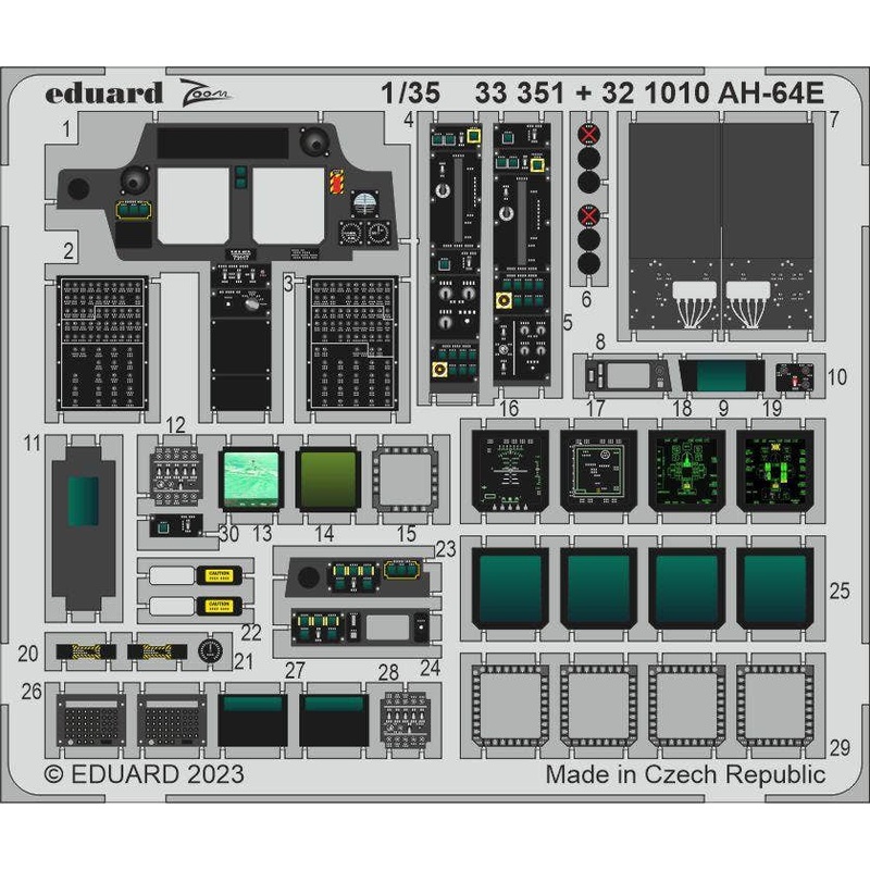 1/35 AH-64E Photo-Etched Parts (for TAKOM)