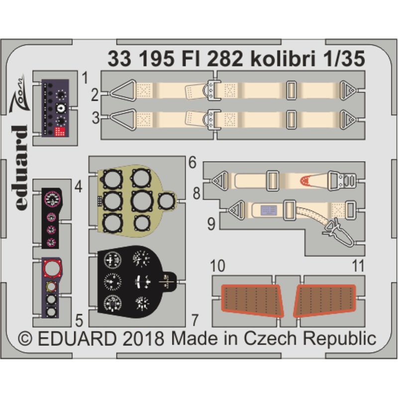 1/35 Fl 282 Kolibri Zoom Photo-Etched Parts (for Mini Art)