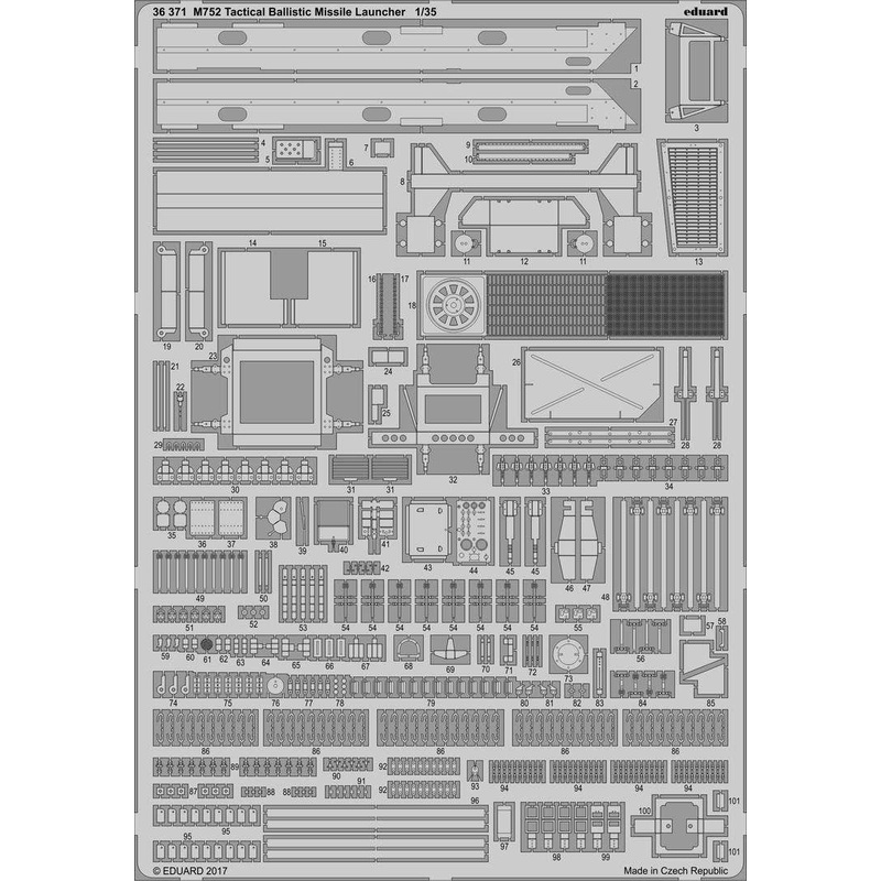 1/35 M752 Tactical Ballistic Missile Launcher Photo-Etched Parts (for Dragon)