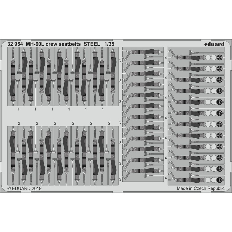 1/35 MH-60L Crew Seatbelts Steel (for Kitty Hawk)