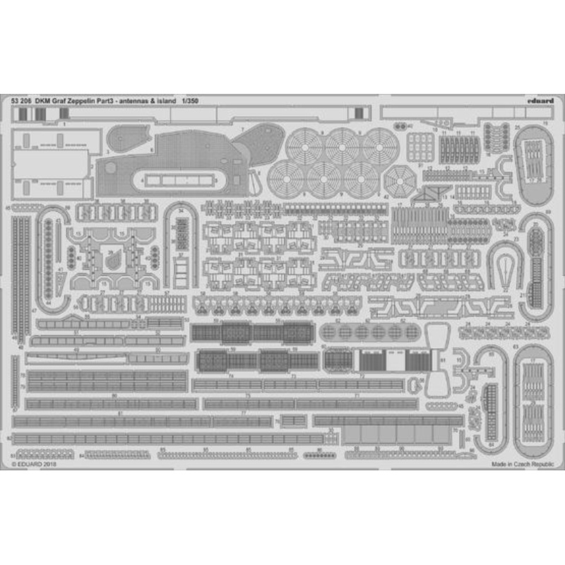 1/350 DKM Graf Zeppelin Antennas & Island Part 3 (for Trumpeter)