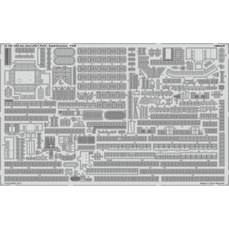 1/350 USS Iwo Jima LHD-7 Pt.3 Superstructure (for TRUMPETER)