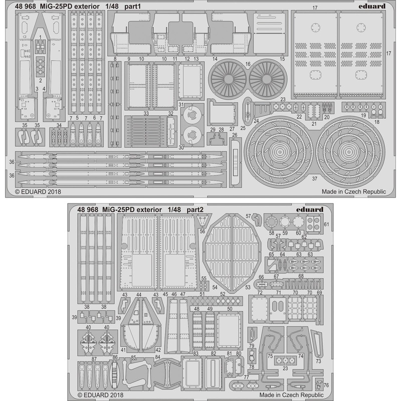 1/48 MiG-25PD Exterior Photo-Etched Parts (for ICM)