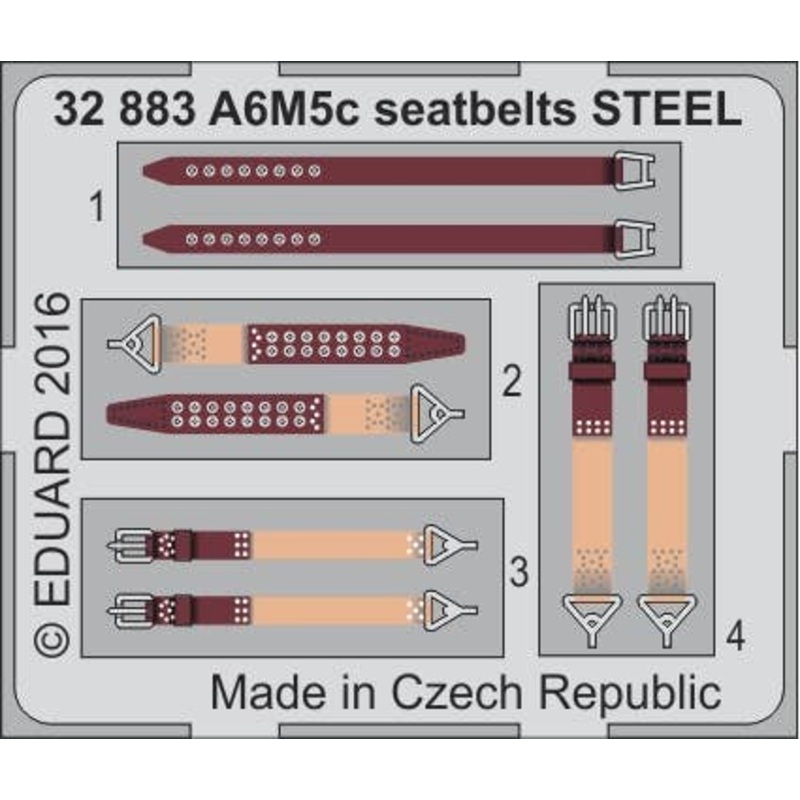 1/32 A6M5c Seatbelts Steel (Hasegawa ST34)