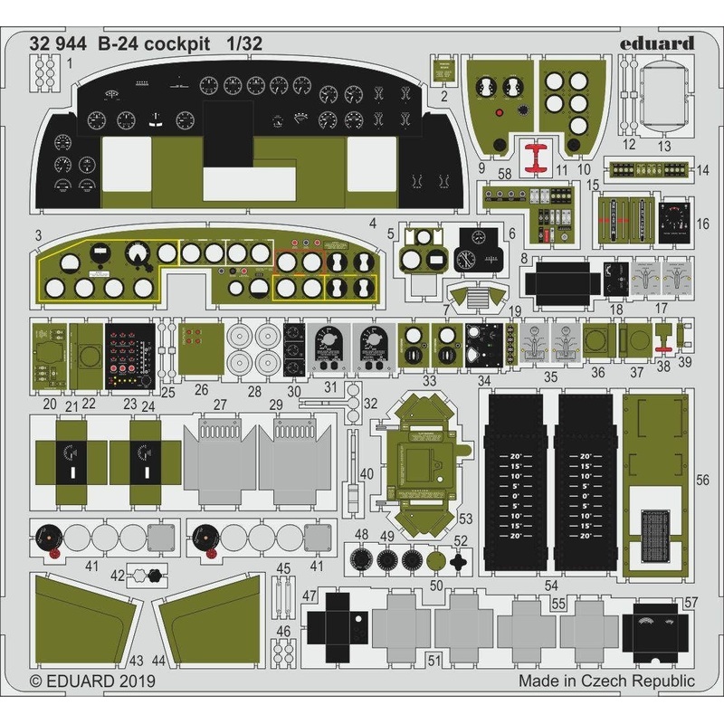 1/32 B-24 Cockpit Photo-Etched Parts (for Hobby Boss)