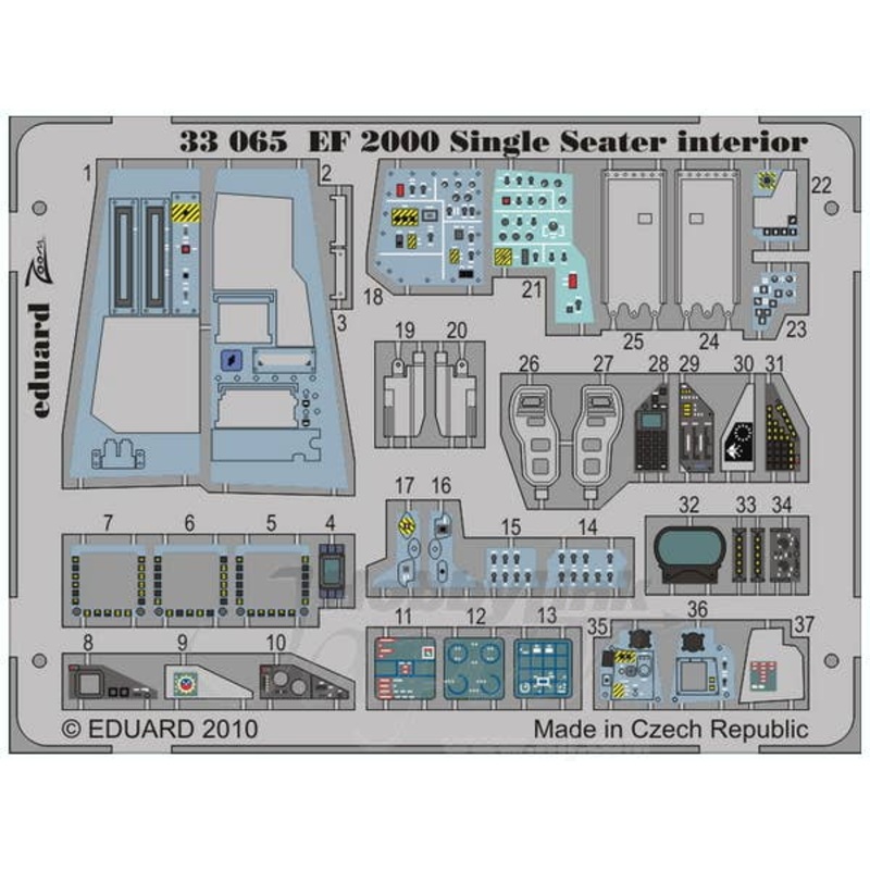1/32 EF-2000 Single Seater Dashboard PE Set S.A. (for Revell)