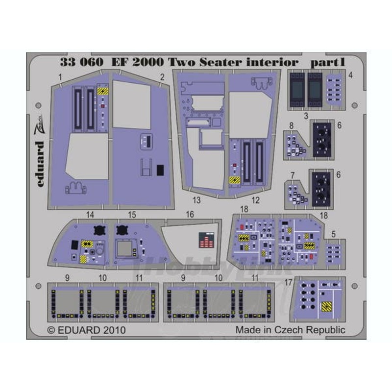 1/32 EF-2000 Two-seater Dashboard PE Set S.A. (for Trumpeter)