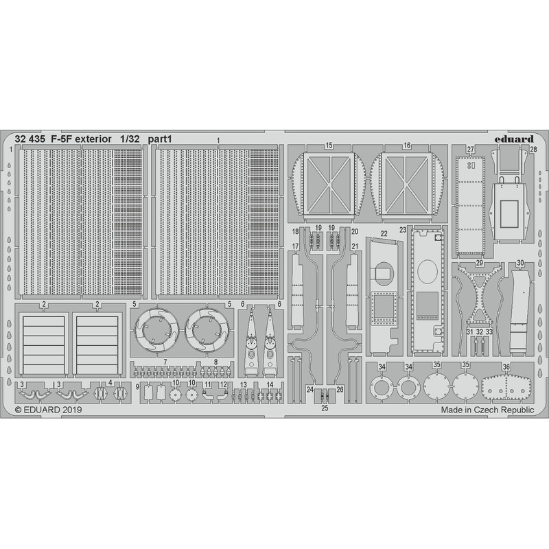 1/32 F-5F Exterior Photo-Etched Parts (for Kitty Hawk)
