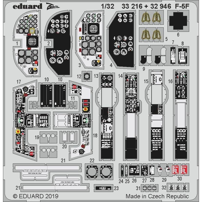 1/32 F-5F Interior Photo-Etched Parts (for Kitty Hawk)