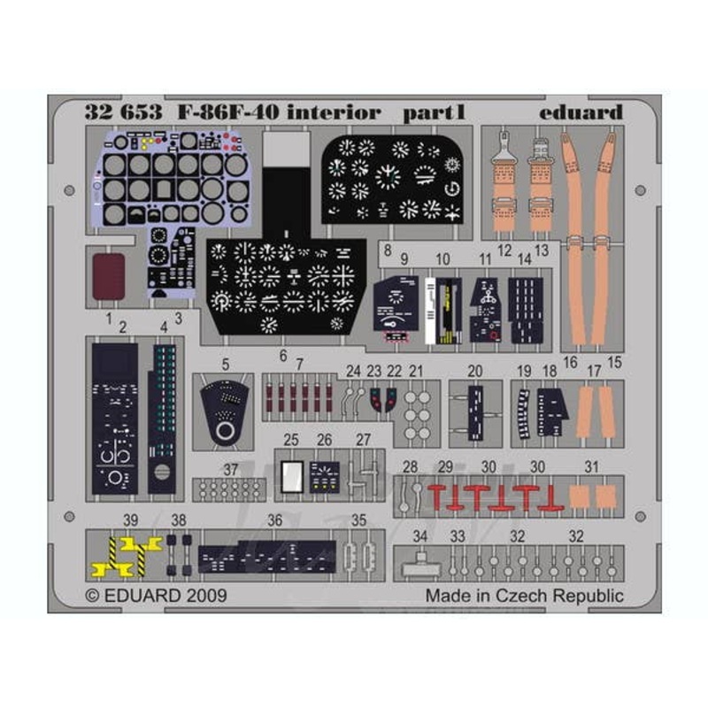 1/32 F-86F-40 Interior Self-Adhesive (for Kinetic)