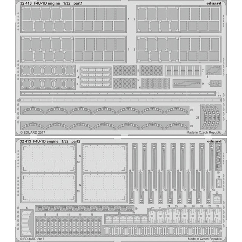 1/32 F4U-1D Engine Photo-Etched Parts (for Tamiya)