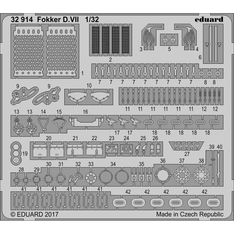 1/32 Fokker D.VII Photo Etched Parts (for Wingnut Wings)