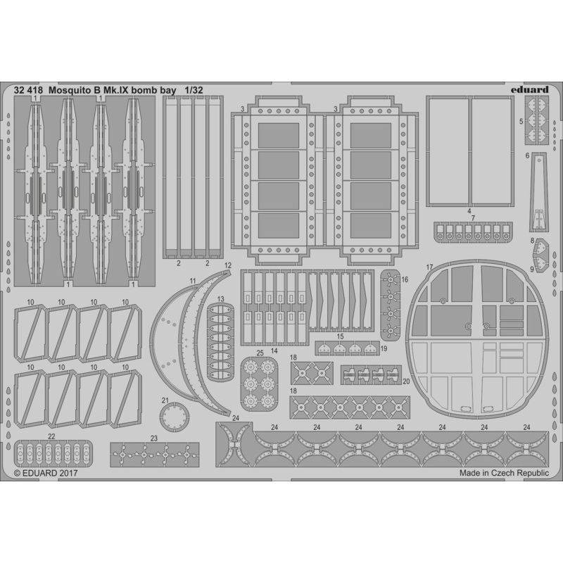 1/32 Mosquito B Mk.IX Bomb Bay Photo-Etched Parts (for HK Models)