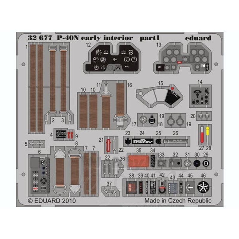 1/32 P-40N Early Interior Self-Adhesive (for Hasegawa)