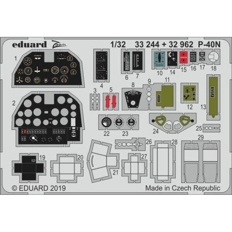 1/32 P-40N Interior Photo-Etched Parts (for Trumpeter)