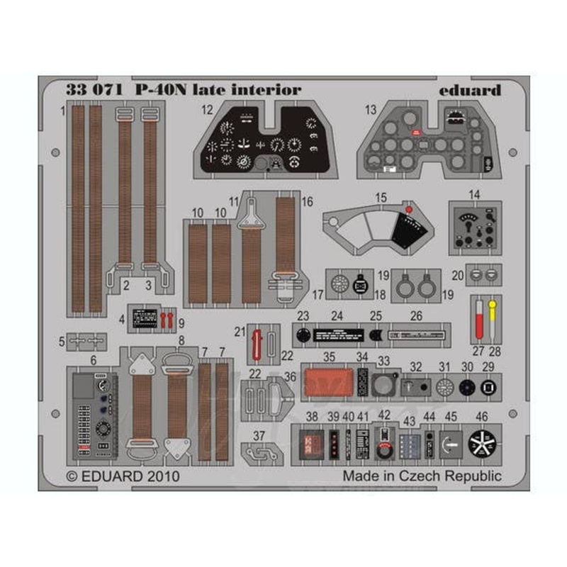 1/32 P-40N Late Interior Self-Adhesive (for Hasegawa) Zoom