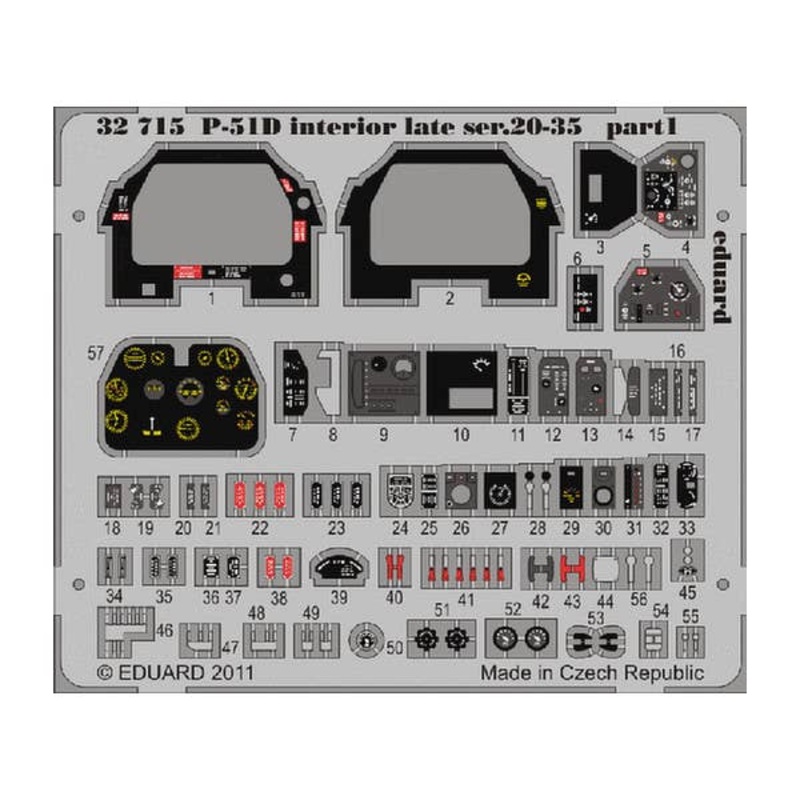 1/32 P-51D Interior Late Early Ser.20-35 Self-Adhesive (for Tamiya)