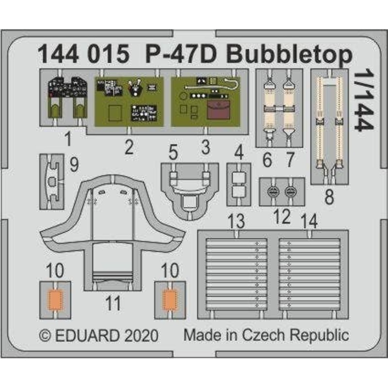 1/144 P-47D Bubbletop Photo-Etched Parts (for Eduard/Platz)