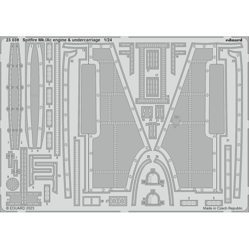 1/24 Spitfire Mk.IXc Engine & Undercarriage Photo Etched Parts