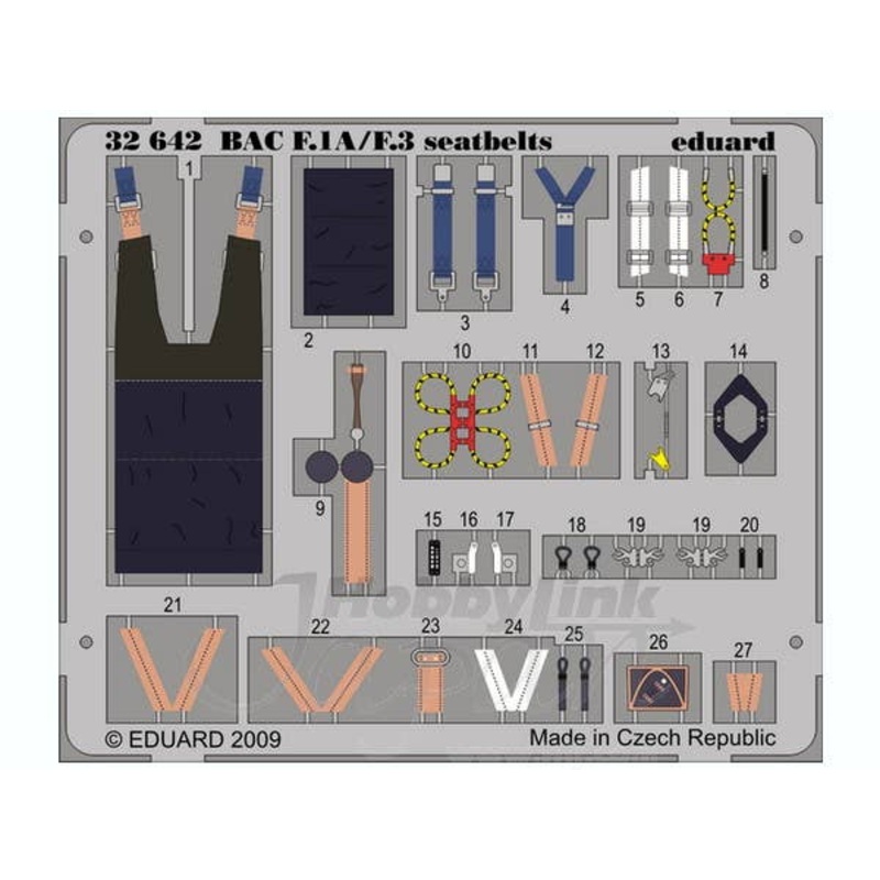 1/32 BAC Lightning F.1A/F.3 Seatbelts PE Set (for Trumpeter)