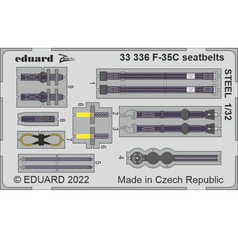 1/32 F-35C seatbelts STEEL (for TRUMPETER)