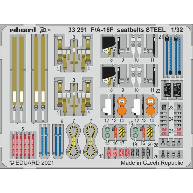 1/32 F/A-18F Seatbelts STEEL for Revell