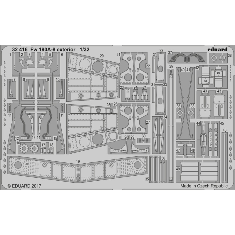 1/32 Fw 190A-8 Exterior Photo-Etched Parts (for Revell)