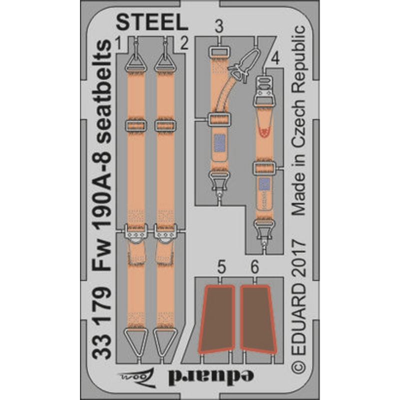 1/32 Fw 190A-8 Seatbelts Steel (for Revell)