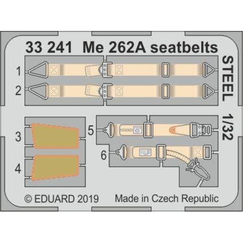 1/32 Me 262A Seatbelts Steel (for Revell)