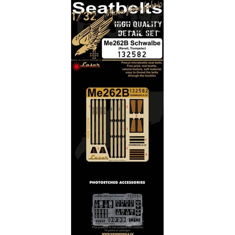 1/32 Messerschmitt Me 262B Schwalbe Cloth Belts